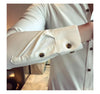 Elegant men's slim-fit dress shirt in solid color, perfect for spring and summer, featuring a turn-down collar and long sleev