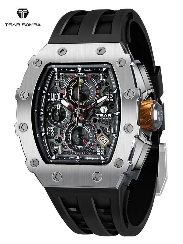 TSAR BOMBA watch with sapphire crystal and stainless steel casing.