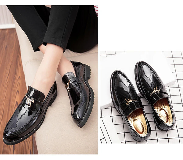 Men's elegant dress shoes with durable rubber traction outsole.