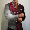 Stylish men's casual silk blend shirt in slim fit with turn-down collar and eye-catching 3D print for modern fashion.