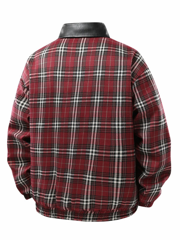 Classic men's faux leather jacket with turn-down collar, wind-resistant, cold-proof, perfect for autumn and winter style.