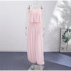 Complete two-piece lace set showing top and wide-leg pants combination