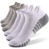 Durable cushioned socks in blue, perfect for long-distance running and athletic journeys.