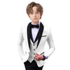 Boy's dapper suit ensemble in navy blue, featuring a tailored single-breasted blazer.