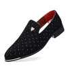Elegant suede loafers for men in rich brown color, stylish and comfortable design.