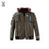 Cyberpunk 2077 LED Collar Jacket displayed with gaming merchandise.