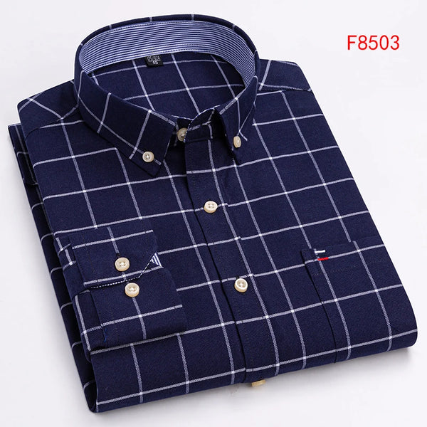 Detail of the breathable cotton fabric used in the Oxford Confidence Shirt.