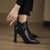 Pointed leather pumps with buckle detail styled for office to evening wear