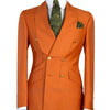 Elegant men's double-breasted blazer in cotton-polyester-wool blend, perfect for weddings, proms, and formal occasions.