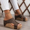 Women's elegant wedge sandals with rubber sole for all-day comfort