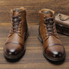Genuine leather boots featuring side zip closure and weather resistance