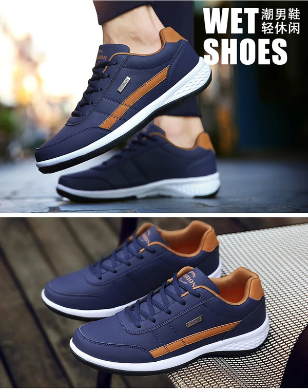 Durable Italian leather sneakers engineered for comfort and all-weather traction