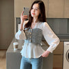 Elegant V-Neck White Chiffon Blouse for women, featuring full-length sleeves and lightweight breathable fabric for all-season