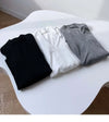 Elegant V-Neck Women's Blouse with Long Sleeves in solid color, perfect for casual and office wear, made from cotton-polyeste
