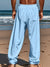 Women's breathable linen blend pants with wide leg and drawstring closure