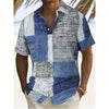 Men's versatile casual shirt featuring retro plaid and contemporary 3D streetwear graphics
