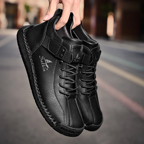 Waterproof casual boots with secure lace-up ankle support