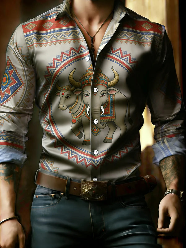 Full sleeve totem-inspired shirt showcasing breathable fabric and vibrant design.