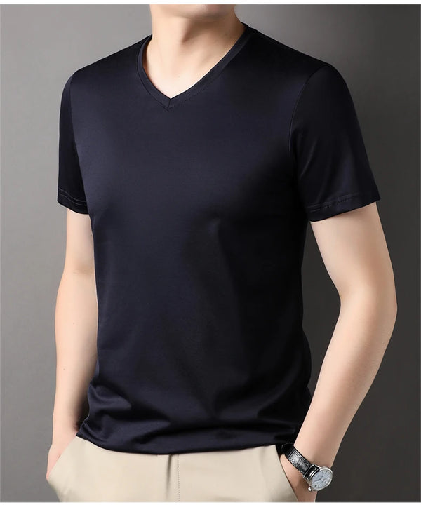 Comfortable silk blend v-neck for men