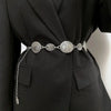 Chic women's decorative metal waist chain belt, stylish retro design, perfect for dresses and jeans, adjustable for a perfect