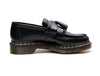 Black split leather loafers perfect for autumn and spring footwear.