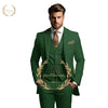 Elegant Men's 3-Piece Wedding Suit Set with notch lapel, slim fit jacket, vest, and trousers for formal events.
