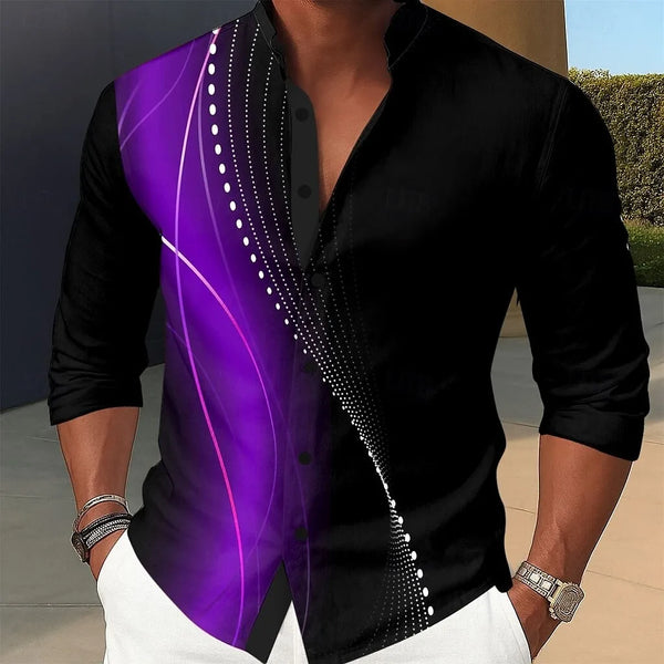 Relaxed fit of the Geometric Vision Shirt, highlighting comfort and effortless style.