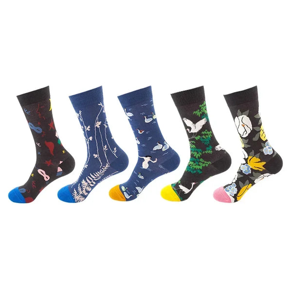 Spandex cotton socks that hug your feet without squeezing.