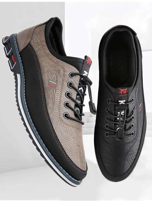 Versatile board shoes with elastic closure transitioning from office to evening outings
