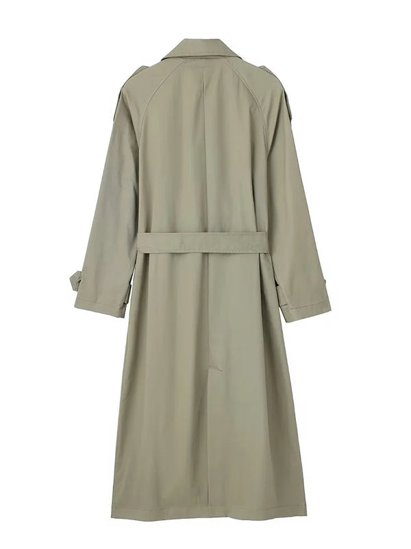 Classic trench coat in neutral tone perfect for autumn and winter layering