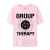 Vintage-Inspired 'Group Therapy' Men's Casual T-Shirt in premium cotton, featuring a retro graphic print for stylish comfort.