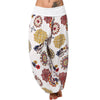 Boho chic wide leg harem pants for women with geometric print, ankle-length, mid-rise, and relaxed fit for comfort and style.
