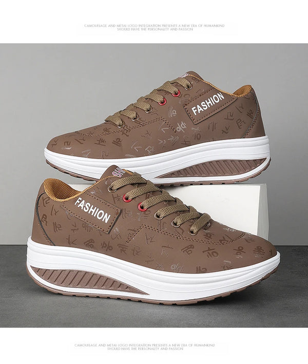 Versatile platform sneakers transitioning from casual to dressy wear