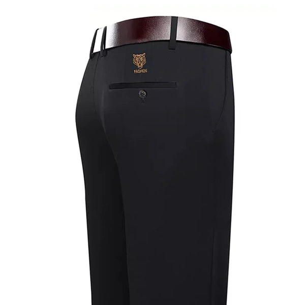 Effortless Elegance Elastic Straight Suit Pants