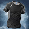 Breathable quick-dry men's sports tee in lightweight fabric, perfect for summer fitness and casual wear. O-neck, short sleeve