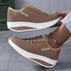 Casual wedge sneakers with rubber outsole for all-day comfort