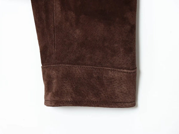 Effortless brown zip-front jacket built for movement with spacious pockets
