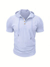 Slim Fit Hooded Men's Gym T-Shirt in quick-dry polyester, perfect for workouts and casual outings, stylish and breathable.