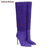 Fashion boots with a luxurious suede finish and pointed toe.