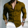Extended size stretch dress shirt with turn-down collar for professional wear