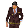 Elegant men's wedding suit featuring a double-breasted jacket and matching trousers, crafted from premium wool for comfort.