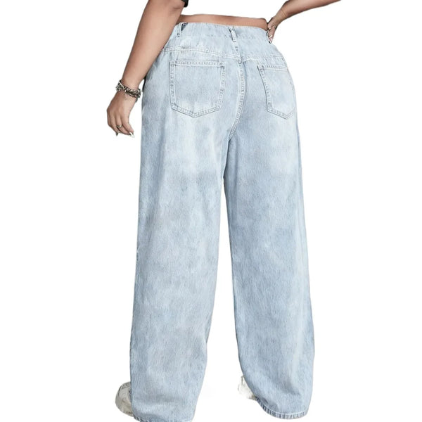 Soft cotton blend jeans with a relaxed fit, perfect for autumn fashion.