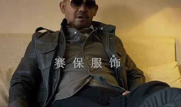 Durable outerwear: Tcyeek genuine leather winter jacket.