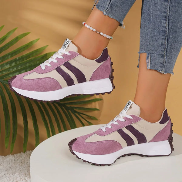 Breathable women's sneakers with artisan-inspired patchwork details