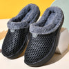 Velvet-lined cotton clogs in neutral color on white background