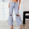 Lightweight ripped ankle jeans in a stylish blue, perfect for summer outings.