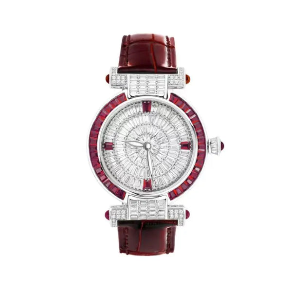 Sophisticated watch design with a robust stainless steel and leather combination.