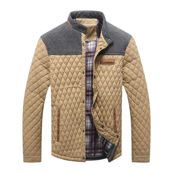 Winter's Whisper jacket in a snowy backdrop, emphasizing its all-weather features.