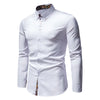 Classic Men's White Long Sleeve Polo Shirt with stand collar, single-breasted closure, perfect for business casual and all se