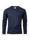 Men's long sleeve casual t-shirt in solid black, breathable polyester, O-neck, quick-drying, perfect for sports and lounging.